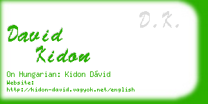 david kidon business card